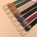 Men Women Casual Knitted Belt Woven Canvas Elastic Expandable Braided Stretch Belts Plain Webbing strap