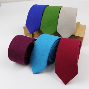 Cotton Ties Men's Solid Color Tie Narrow Necktie Slim Skinny Cravate Narrow Thick Neckties