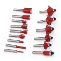 15Pcs/Set Woodworking Milling Cutters 8Mm Shank Carbide Router Bit For Wood Cutter Engraving Cutting Tools