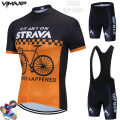 STRAVA Pro Cycling Clothing Men Cycling Set Bike Clothes Breathable Anti-UV Bicycle Wear Short Sleeve Cycling Jersey Set For Man