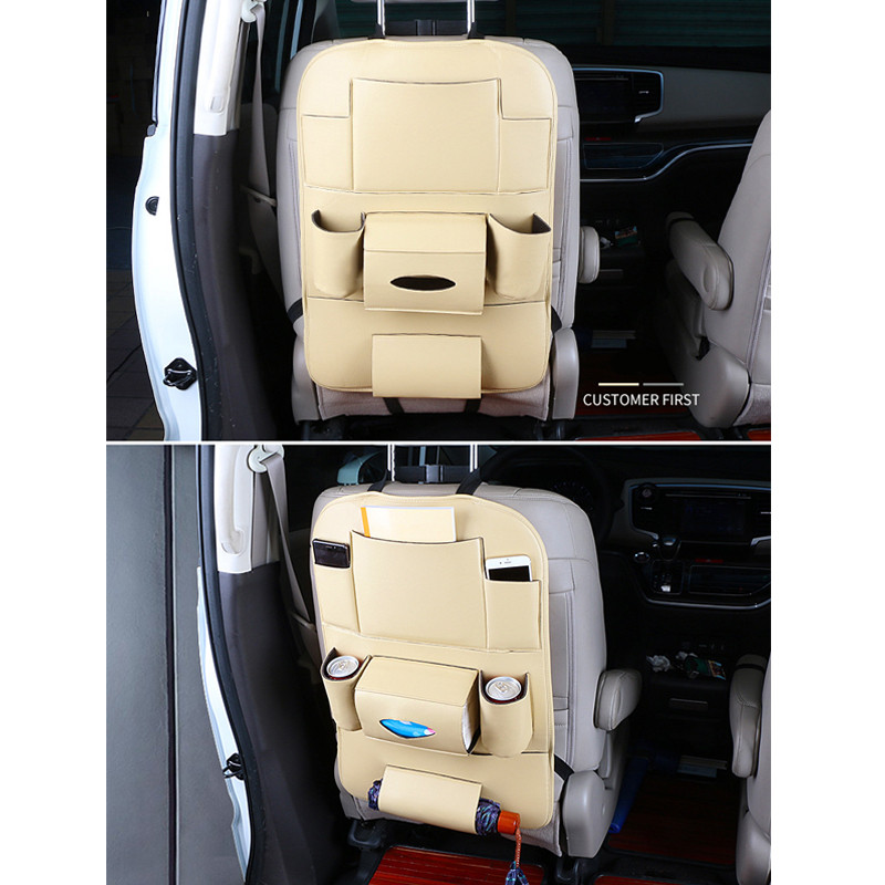Convenient PU Leather Car Seat Back Organizer Multi-Pocket Storage Bag Box Case Car storage bag Tablet Holder Storage Organizer