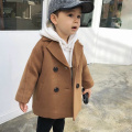 Baby Boys Woolen Jacket for Girls Long Double Breasted Warm Infant Toddler Lapel Tweed Coat Spring Autumn Winter Outerwear Coats