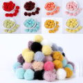 30pcs 3cm DIY Pompon Imitation Mink Fur Ball Pompoms for Ring Keychain Shoes Hat Fluffy Pom Pom DIY Crafts Accessories Material