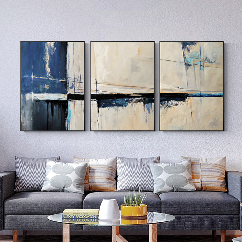 Abstract Blue Creative Seascape Canvas Paintings Posters And Print Unique Decor Wall Art Pictures For Living Room Bedroom Studio