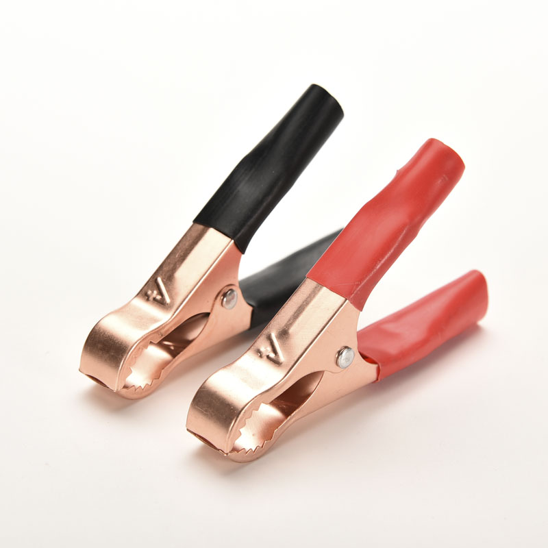 2pcs Red+ Black Mini Portable Insulated Micro Crocodile Alligator Clip Car Battery Electrical Test Clips Clamps