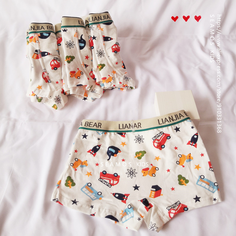 3Pcs Lot Boys Underwear Boxer Car Design Kids Baby Cotton Shorts Children's Briefs Soft Breathable 2 To 10 Years ZL42