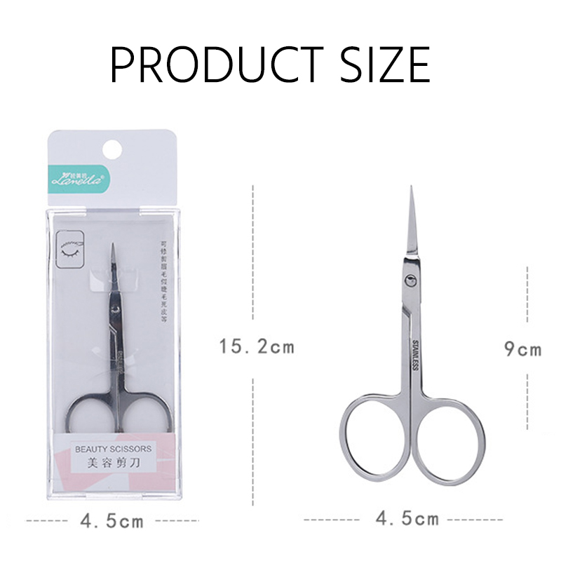 Eyebrow Scissor Eyebrow Trimmer Eyebrow Eyelashes Nose Hair Scissor Stainless Steel Manicure Scissors Cutter Nail Makeup