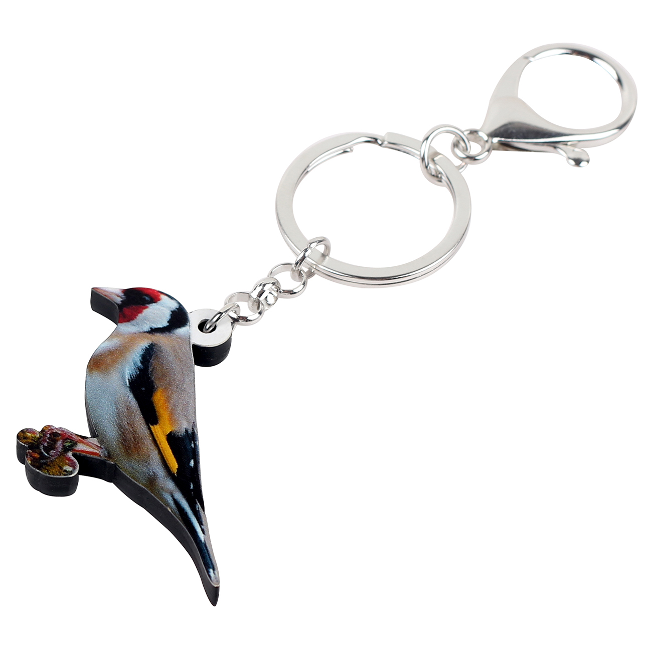 WEVENI Acrylic European Goldfinch Bird Key Chains Holder Ring Fashion Jewelry For Women Girl Car Bag Pendant Charms Keychain New