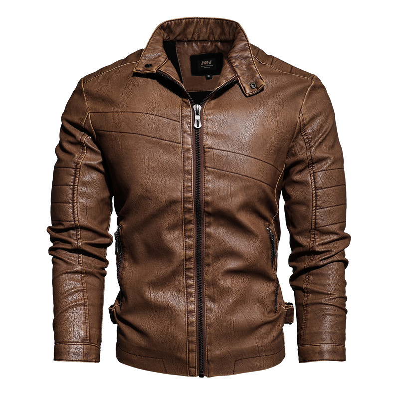2020 New Mens Jacket Motorcycle Leather Jacket Plus Velvet Thick Warm Faux Leather Mens Winter Coat Leisure Business Jacket Man
