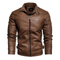 2020 New Mens Jacket Motorcycle Leather Jacket Plus Velvet Thick Warm Faux Leather Mens Winter Coat Leisure Business Jacket Man