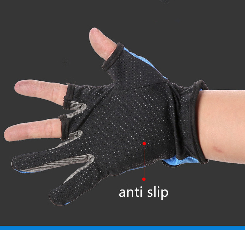 1 Pair 3 Fingerless Fishing Gloves Breathable Quick Drying Anti-slip Fishing Gloves winter fishing For Unisex Carp Finger Glove