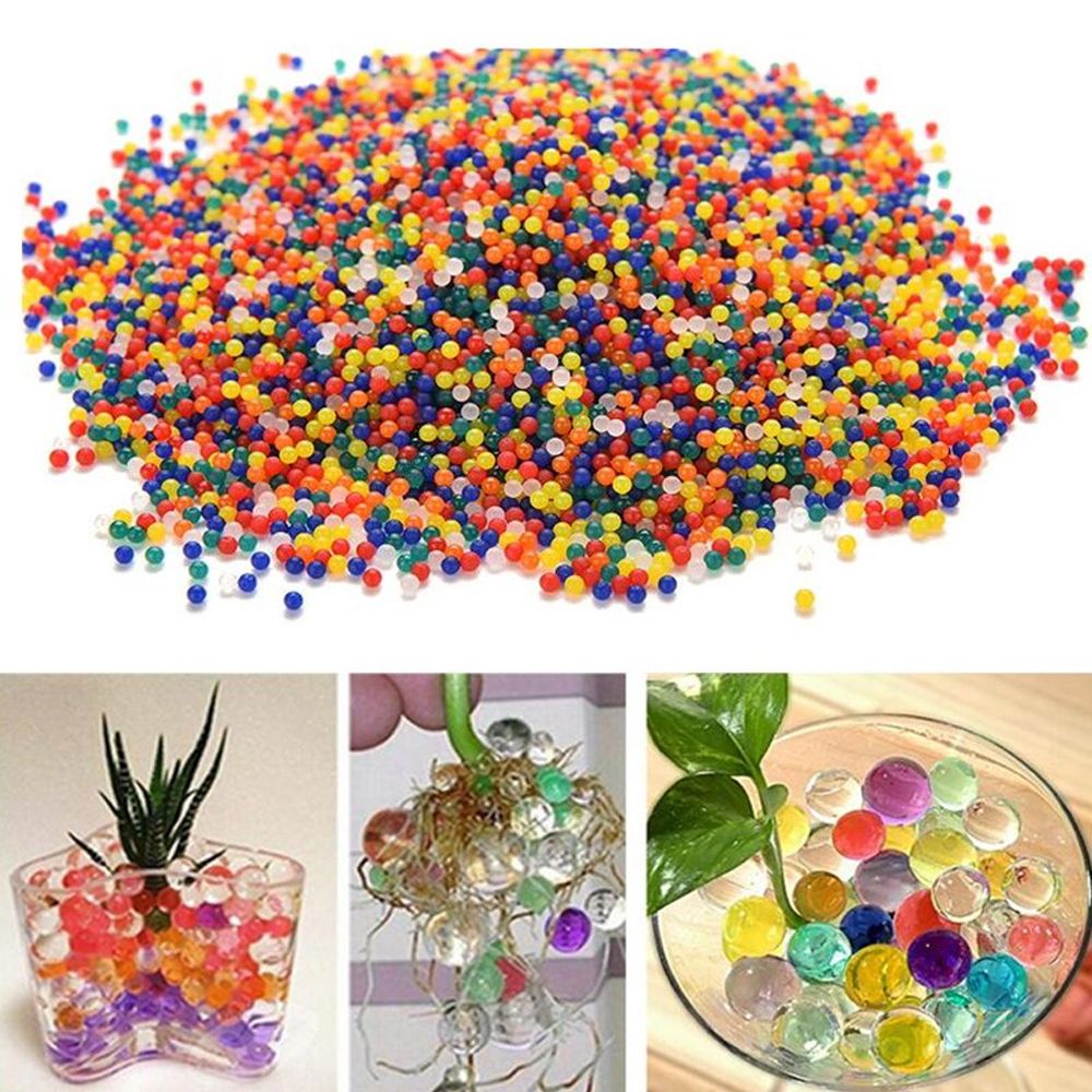 500pcs Water Plant Flower Jelly Crystal Soil Mud Water Pearls Gel Beads Balls Decoration Vase Crystal Planting Seedlings Crystal