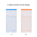 90pcs/ Pack Time Cards Timecards Monthly 2-sided 18 * 8.4cm for Employee Attendance Time Clock Recorder Time Recording