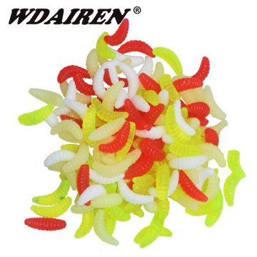 50Pcs/lot Worm Soft Bait 20mm 0.5g Fishing Lure Swimbait Silicone Soft Lure Wobblers Artificial Bait for Fishing Peche FA-366