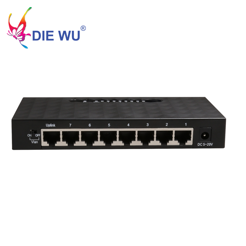 Network Switch 8 Ports 10/100Mbps Fast Ethernet Switch RJ45 Lan Hub with Vlan support SOHO switch Plug and Play