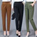 Women Autumn Pants Ankle Pants Female Slim Drape Casual Pants Comfortable and Smooth Trousers UND Sale