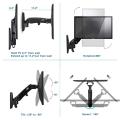 17-27" Gas Spring Full Motion TV Wall Mount LCD LED Monitor Wall Holder Aluminum Swivel Arm Bracket NB F120