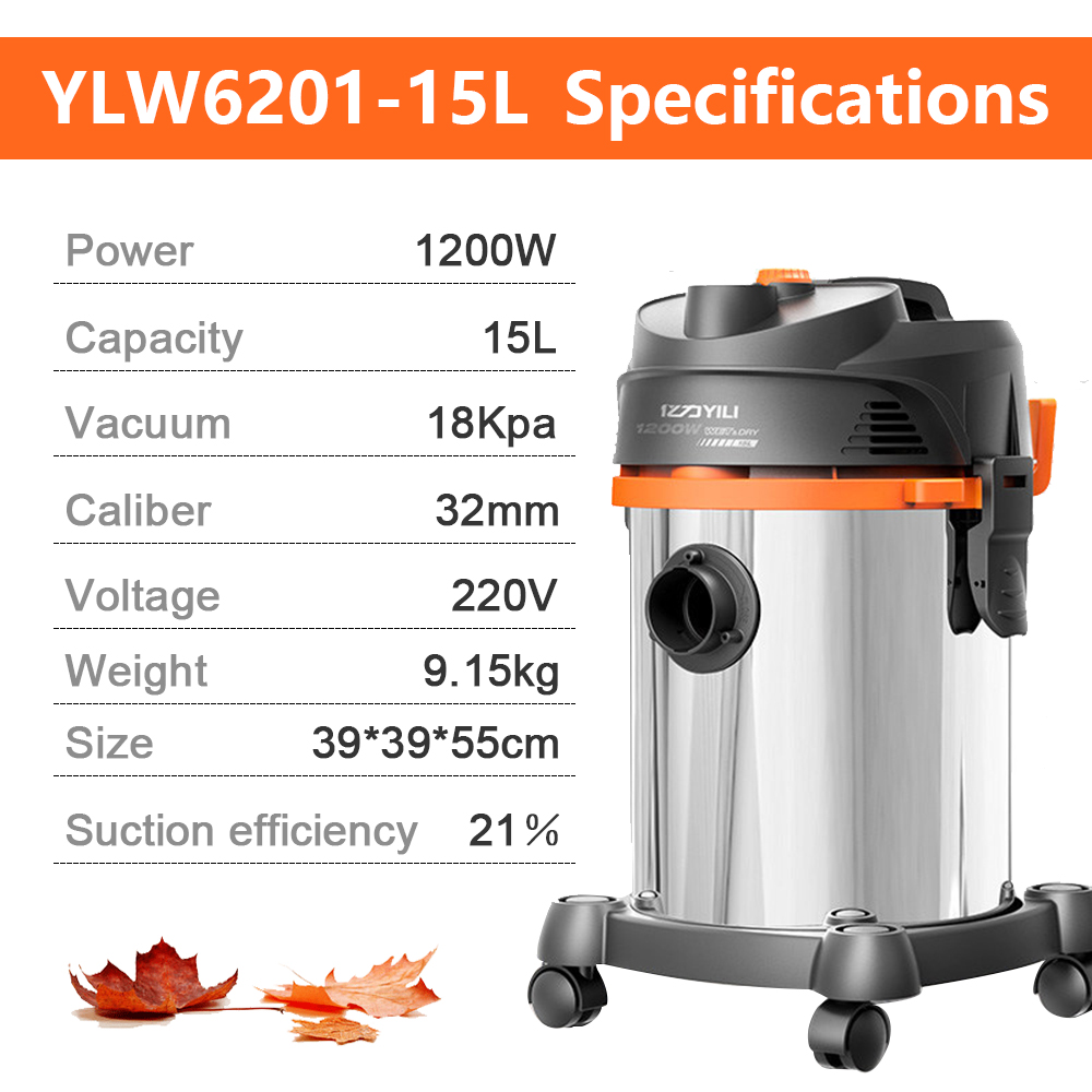15L Vacuum Cleaner Dust Mite Adjustable Speed Bucket High-Power Factory Workshop Industrial And Commercial Cleaning Machine