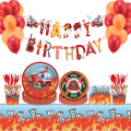 20pcs Baby Shower Fire truck Disposable Paper Napkin Towel Happy Birthday Party Decoration Boys Favors Event Party Supplies
