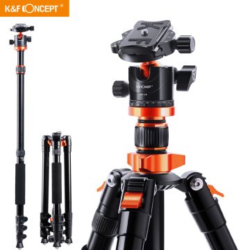 K&F Concept Camera Tripods for DSLR Aluminum Travel Vlog Tripod Monopod with 360 Degree Panorama Ball Head Loading Up to 10kg