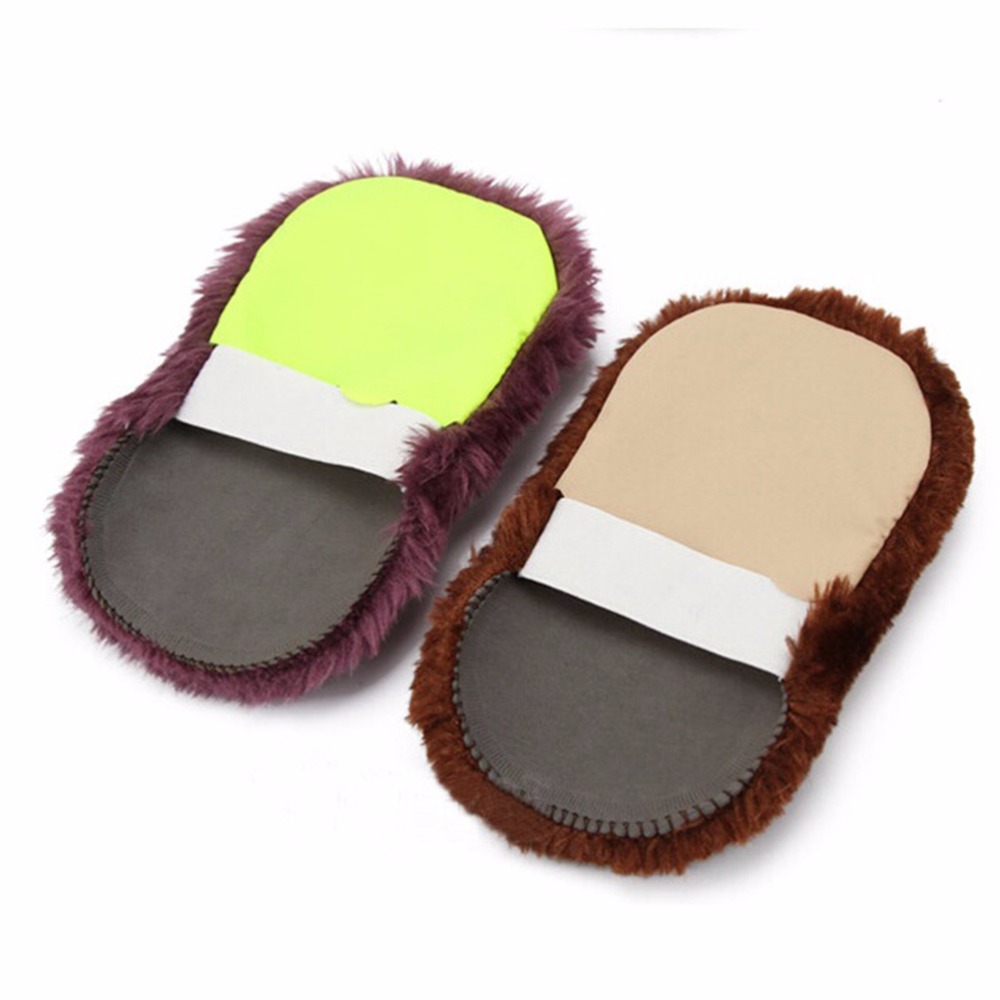 New Soft Home Use Shoes Cleaning Gloves Cloth Polishing Shoe Brush Imitation Wool Random Colors Wholesale