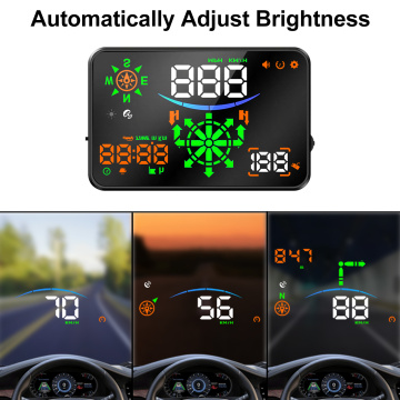 Car Universal Navigation Version HUD 5.5''HD Screen Head Up Display GPS System Support OverSpeed Warning Mileage