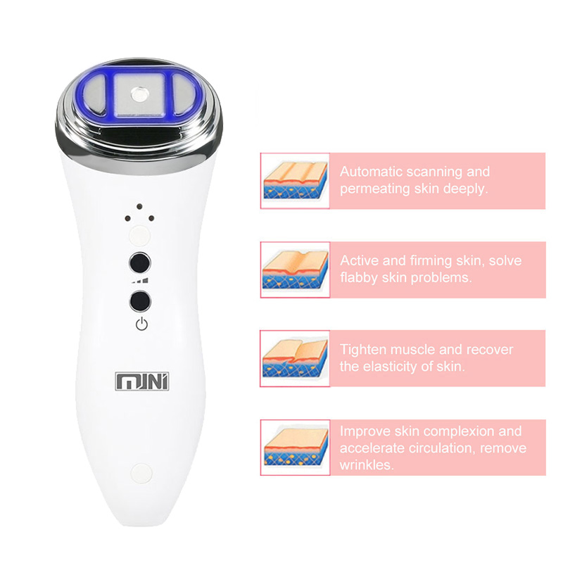 Mini HIFU Ultrasound Bipolar RF Radio Frequency Facial Rejuvenation Beauty Machine Anti Wrinkle Lifting Face Skin Care Device