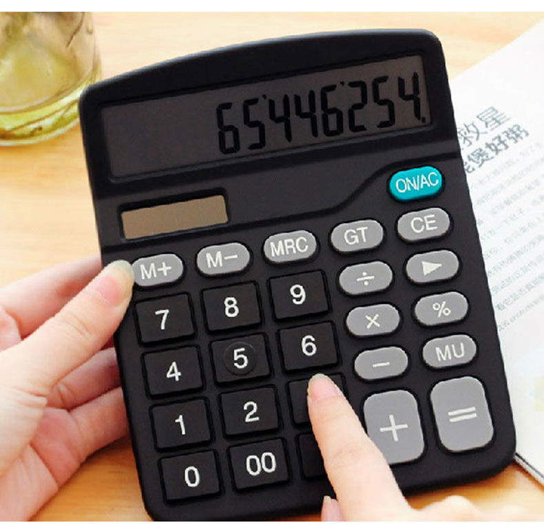 Office Finance Calculator Plastic Solar Computer Business Finance Office Calculator 12-Bit Desktop Calculator Office