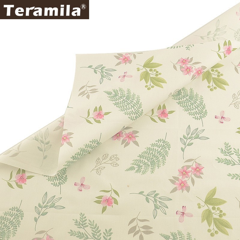Teramila 100% Cotton Twill Fabric Meters Flowers Telas Algodon Cloth DIY Tissus Dress Patchwork Quilts Beedsheet Curtains Home
