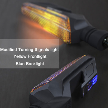 Motorcycle Yellow Turn Signal High Bright Blue Backlight Waterproof LED Steering Light Fashion Design Motorcycle Parts