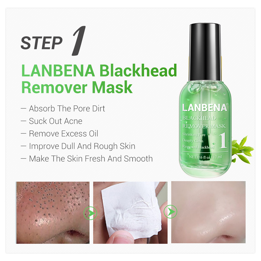 LANBENA Face Serum Blackhead Remover Shrinking Pore Acne Treatment Deep Cleaning Smoothing Skin Care Firming Essence Beauty Set