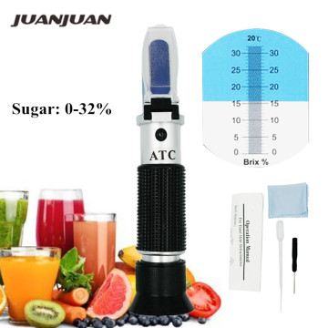 Handheld Brix Refractometer 0-32% Sugar Concentration ATC Sweetness Tester Fruit Meter for Honey Vegetables Without Box 30%off