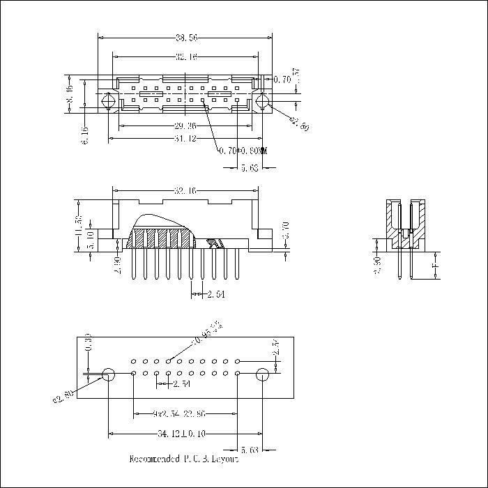 DMS-XX-XXX-217  DIN41612 Vertical Plug Type 0.33Q Connectors-Inversed 20 Positions