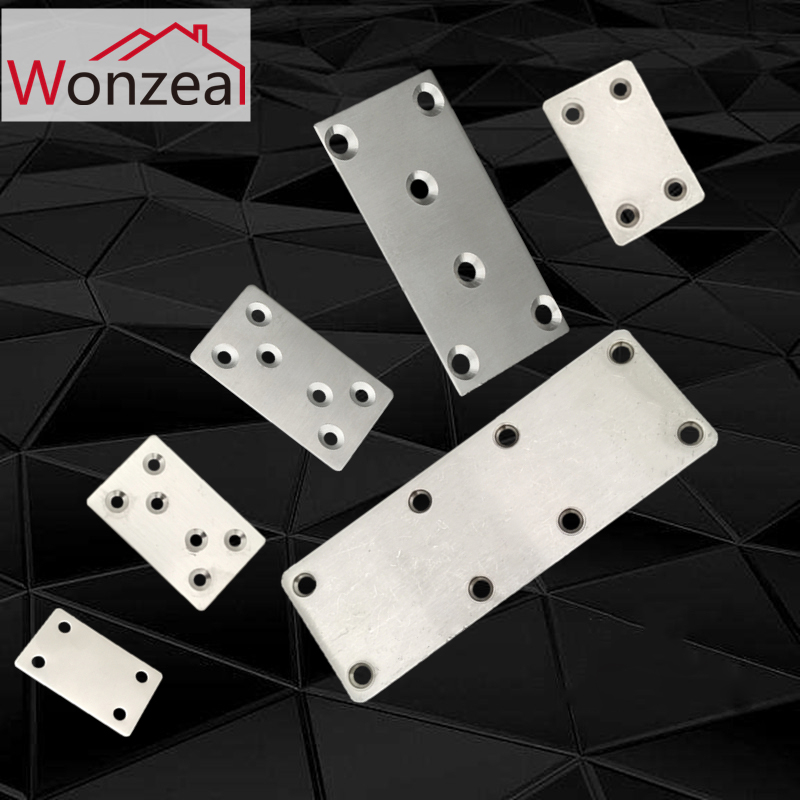 Stainless Steel Straight Strip Plane Corner Bracket Angle Corner Connector Code Furniture Hardware 180 degree