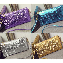 New Fashion Ladies Women Sparkling Clutch Dazzling Sequins Glitter Handbag Blingbling Evening Party Purse Bag