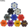 25PCS/LOT 11.5g/pc ABS Gilding Dice Poker Chips Coins Texas Poker Jeton Games Fichas Casino Black Jack Pokersatr Metal Coins