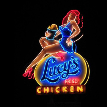 Lucys Fried Chicken Neon Sign glass Tube Custom Lamp resterant light wall advertise custom LOGO FREE DESIGN Impact Attract light