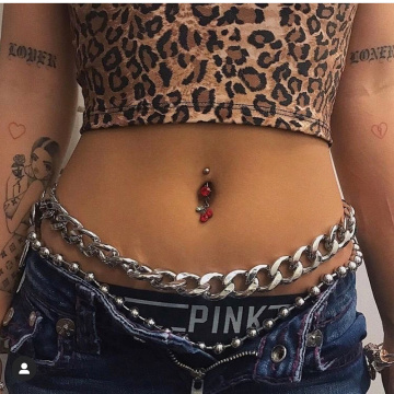 2020 Fashion Punk Metal Ball Waist Chain Body Chains Necklace for women sexy Waist Belly Belt Festival Girls Accessories Jewelry
