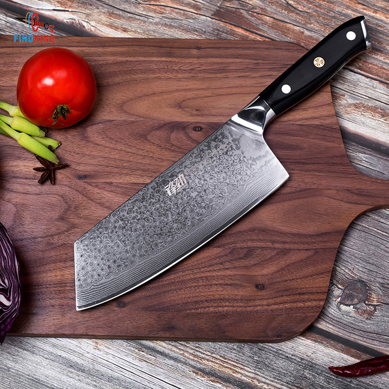 FINDKING G10 handle damascus knife 7 inch Professional butcher knife 67 layers damascus steel kitchen knife Cleaver