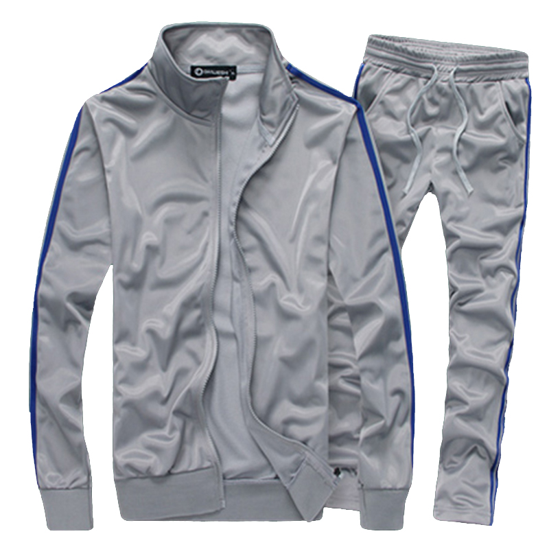 Fitness Casual Tracksuit Men Sportswear Sets Fashion 2019 Spring Mens Clothing 2 PC Sweatshirt+SweatPants Outwear Track Suit Men