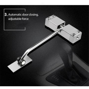 Automatic Mounted Spring Door Closer Adjustable Surface Self Closing Home Office Cabinet Neodymium Magnetic Latch Fittings