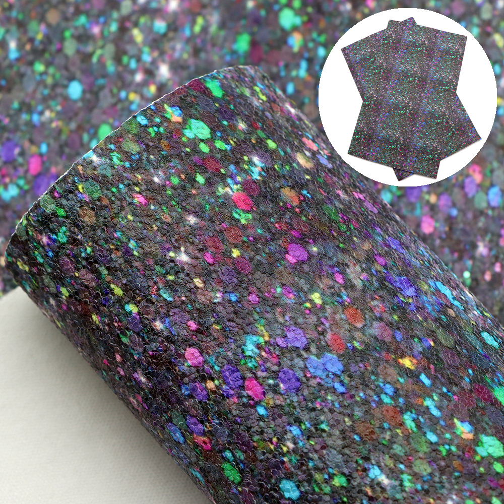 David accessories 20*33cm Chunky Glitter Dot Faux Synthetic Leather For Bow-knot bags Wallet Phone Cover Scrapbook DIY,1Yc11656