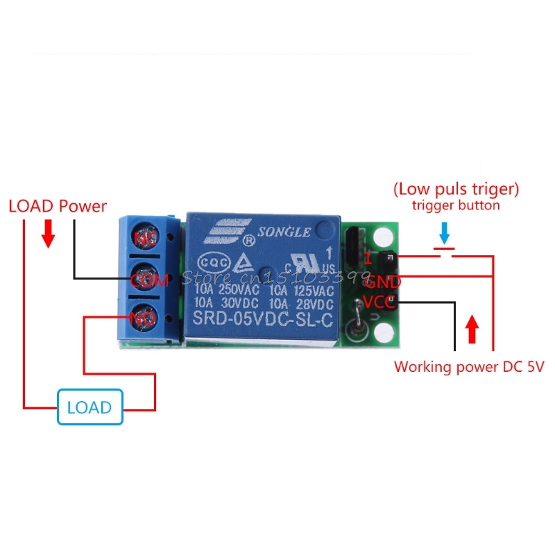 IO25A01 5V Flip-Flop Latch Relay Module Bistable Self-locking Switch Low pulse trigger Board for Smart home LED Mot Dro