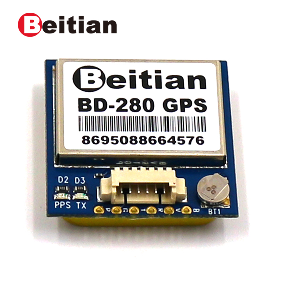 BEITIAN 1.25mm 6pins connector GPS+BEIDOU 4M FLASH GPS Module 5.0V 9600bps TTL 1Hz BD-280