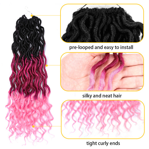 Wavy Faux Locs Ombre Goddess Locs Crochet Hair Supplier, Supply Various Wavy Faux Locs Ombre Goddess Locs Crochet Hair of High Quality