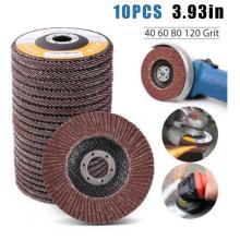 10Pcs 100mm Flap Sanding Discs 40/60/80/120 Grit Grinding Wheels Blades Angle Grinder #30