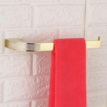 Czech Crystal Towel Rail Rack Towel Holder Bathroom Towels Rack Hanger Copper Wall Hanging Bathroom Towel Bar Storage Shelf