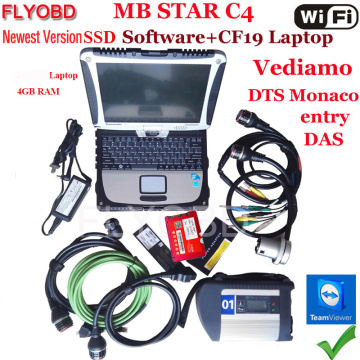 S++ Quality MB Star C4 SD Connect with Software New 2020-12V SSD Laptop CF19 work for star diagnosis c4 Diagnostic-Tool full kit