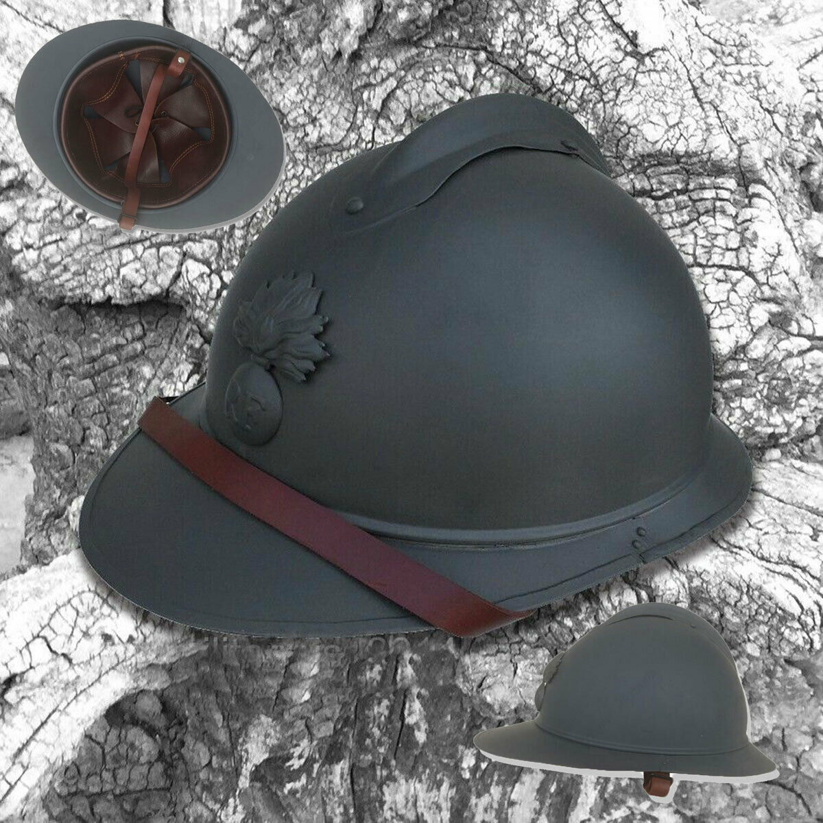 WWI WW1 French Adrian Helmet Steel Military Soldier Type M1915 M15 Infantry