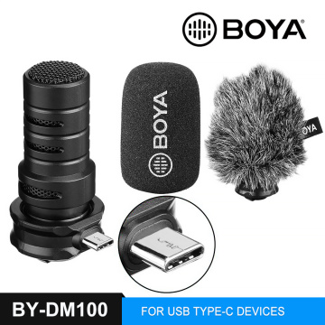 BOYA BY-DM100/DM200/BY-A7H Digital Stereo Cardioid Condenser Microphone Superb Sound for Android USB Type-C Devices Recording